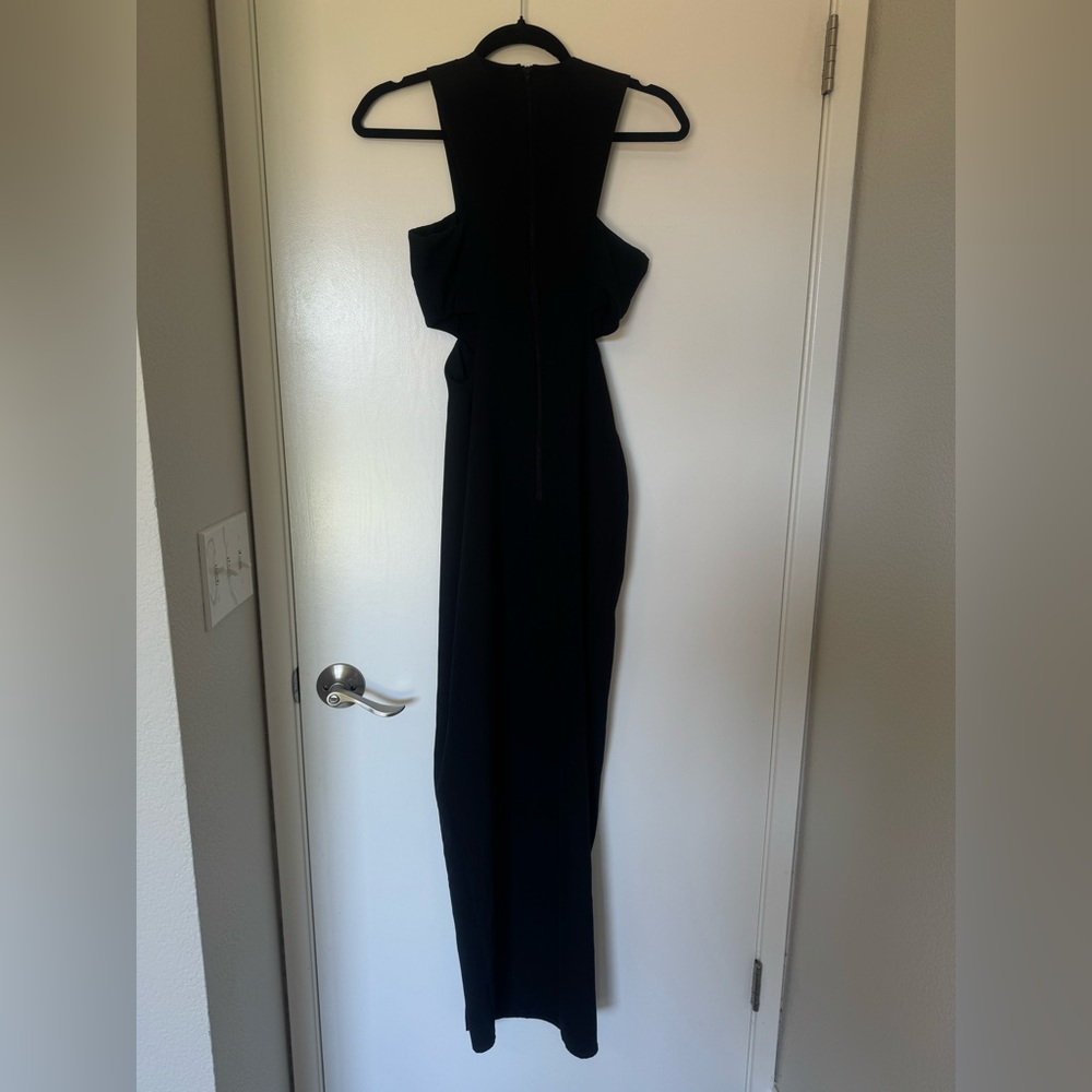 Vesper 247 - Black Maxi High Slit Dress - Picture 6 of 7